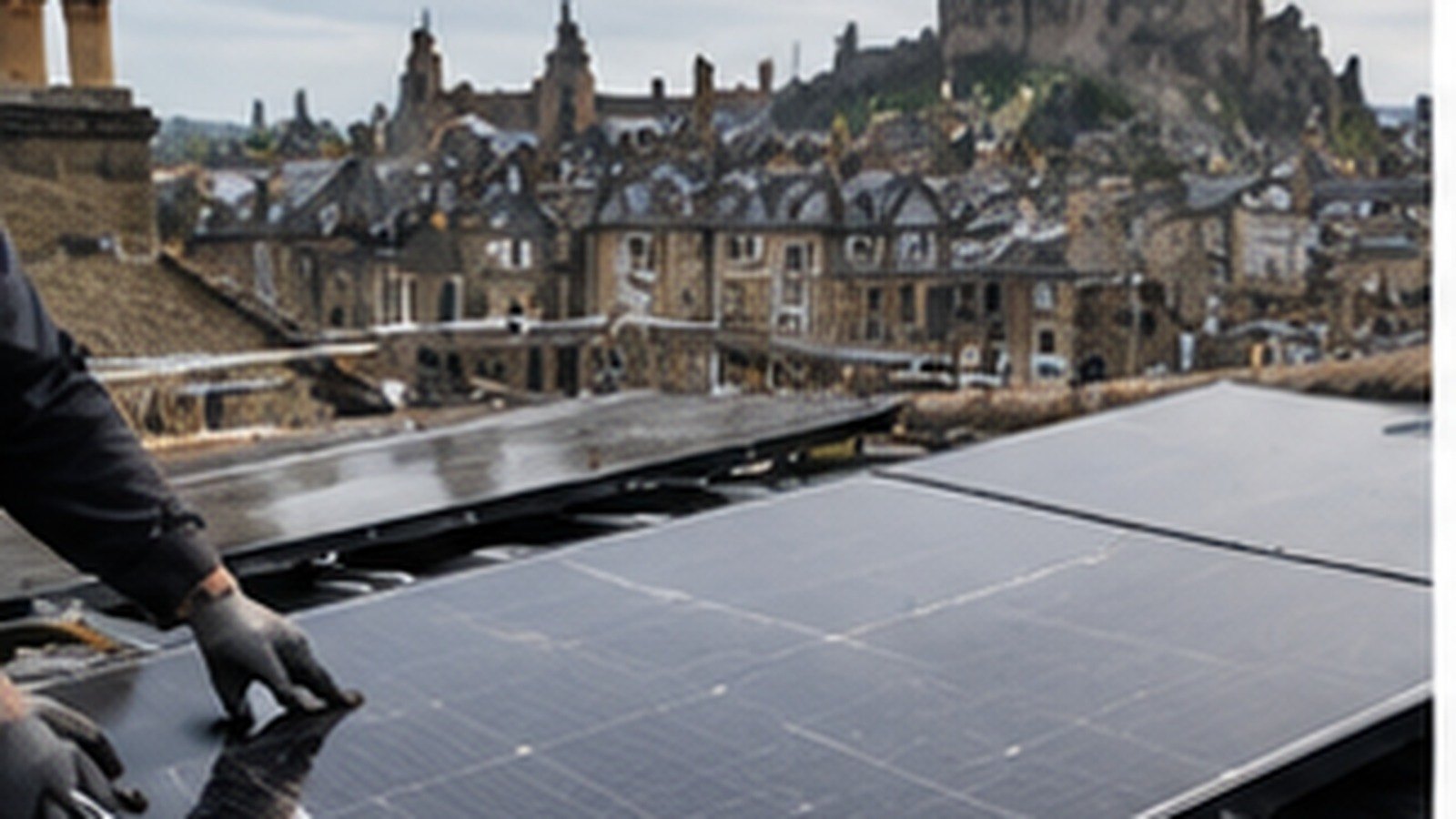Solar installation in progress on a Edinburgh home